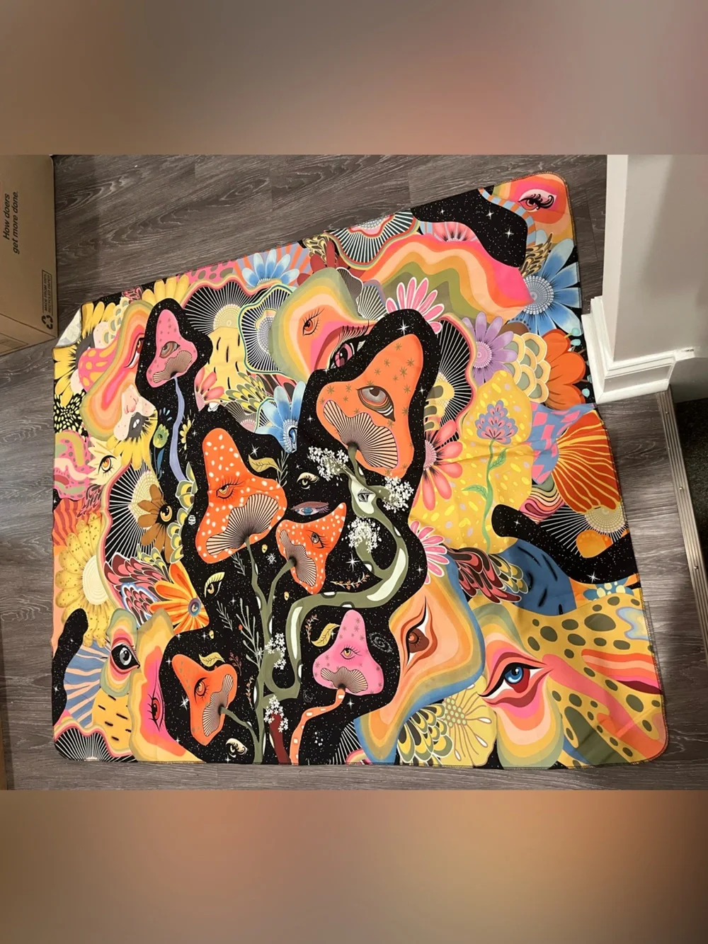 Psychedelic Abstract Animal Print Tapestry - Vibrant Multicolor